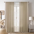 thumbnail image 1 of DriftAway Khaki Linen Curtains 84 Inches Long for Living Room Thick Semi Sheer 2 Panels Farmhouse 3 Inch Rod Pocket Back Tab Boho Rustic Light Filtering Window Drapes for Bedroom Privacy Assured, 1 of 8