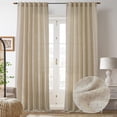 thumbnail image 1 of DriftAway Khaki Linen Curtains 96 Inches Long for Living Room Thick Semi Sheer 2 Panels Farmhouse 3 Inch Rod Pocket Back Tab Boho Rustic Light Filtering Window Drapes for Bedroom Privacy Assured, 1 of 8
