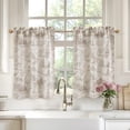 thumbnail image 1 of DriftAway Kitchen Curtains Toile Tier Linen Short Curtains Cafe 36 Inch Length for Living Room Bathroom Farmhouse French Country Vintage Printed Pattern Rod Pocket 2 Panels Beige, 1 of 8