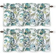 thumbnail image 1 of DriftAway Layla Room Darkening Valance for Kitchen Classic America Style Floral Leaves 18 Inch Length Valance for Living Room Bedroom Rod Pocket Window Treatment 52x18 White Seafoam Gray 2 Pack, 1 of 8