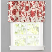 DriftAway Linen Blackout Lined Insulated Energy Saving Privacy Window Curtain Valance Rod Pocket 24"L x 52"W Red Beige