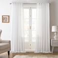 thumbnail image 1 of DriftAway Linen Curtains 108 Inches Long for Living Room Semi Sheer 2 Panels Farmhouse Natural Flax 3 Inch Rod Pocket Back Tab Boho Rustic Light Filtering Window Drapes for Bedroom Privacy Assured, 1 of 8