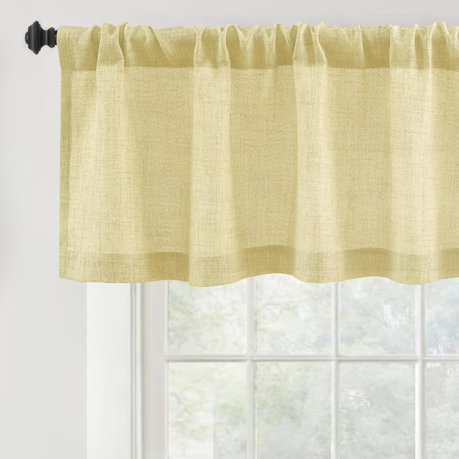 DriftAway Linen Textured Curtain Valances for Windows Light Filtering 3 ...