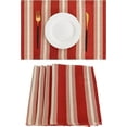thumbnail image 1 of DriftAway Linen Textured Placemats for Dining Table Mia Bar Code Red and White Striped Pattern Christmas Table Mats for Outdoor Home Party Set of 4 Country 12"W x 18"L Placemats Red and White, 1 of 8
