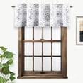 thumbnail image 1 of DriftAway Lucia Medallion Pattern Lined Thermal Insulated Energy Saving Window Curtain Valance for Living Room 2 Layers Rod Pocket 52 by 18 Inch plus 2 Inches Header Gray, 1 of 8