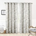 thumbnail image 1 of DriftAway Mackenzie Thermal Room Darkening Grommet Unlined Window Curtains Blossom Floral Pattern 2 Panels 50"x96" Blue Gray, 1 of 7