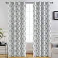 thumbnail image 1 of DriftAway Mason Thermal Blackout Grommet Window Curtains Geometric Trellis Pattern 2 Panels 96"L x 52"W Gray, 1 of 6