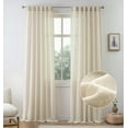 thumbnail image 1 of DriftAway Natural Linen Curtains 105 Inches Long 3 Pound Thick Semi Sheer 2 Panels Farmhouse Real Flax 3 Inch Rod Pocket Back Tab Boho Rustic Light Filtering Window Drapes for Bedroom Privacy Assured, 1 of 8