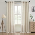 thumbnail image 1 of DriftAway Natural Linen Curtains 80 Inches Long 3 Pound Thick Semi Sheer 2 Panels Farmhouse Real Flax 3 Inch Rod Pocket Back Tab Boho Rustic Light Filtering Window Drapes for Bedroom Privacy Assured, 1 of 8