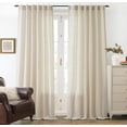 thumbnail image 1 of DriftAway Natural Linen Curtains 84 Inches Long 3 Pound Thick Semi Sheer 2 Panels Farmhouse Real Flax 3 Inch Rod Pocket Back Tab Boho Rustic Light Filtering Window Drapes for Bedroom Privacy Assured, 1 of 8