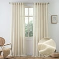 thumbnail image 1 of DriftAway Natural Linen Curtains 92 Inches Long 3 Pound Thick Semi Sheer 2 Panels Farmhouse Real Flax 3 Inch Rod Pocket Back Tab Boho Rustic Light Filtering Window Drapes for Bedroom Privacy Assured, 1 of 8