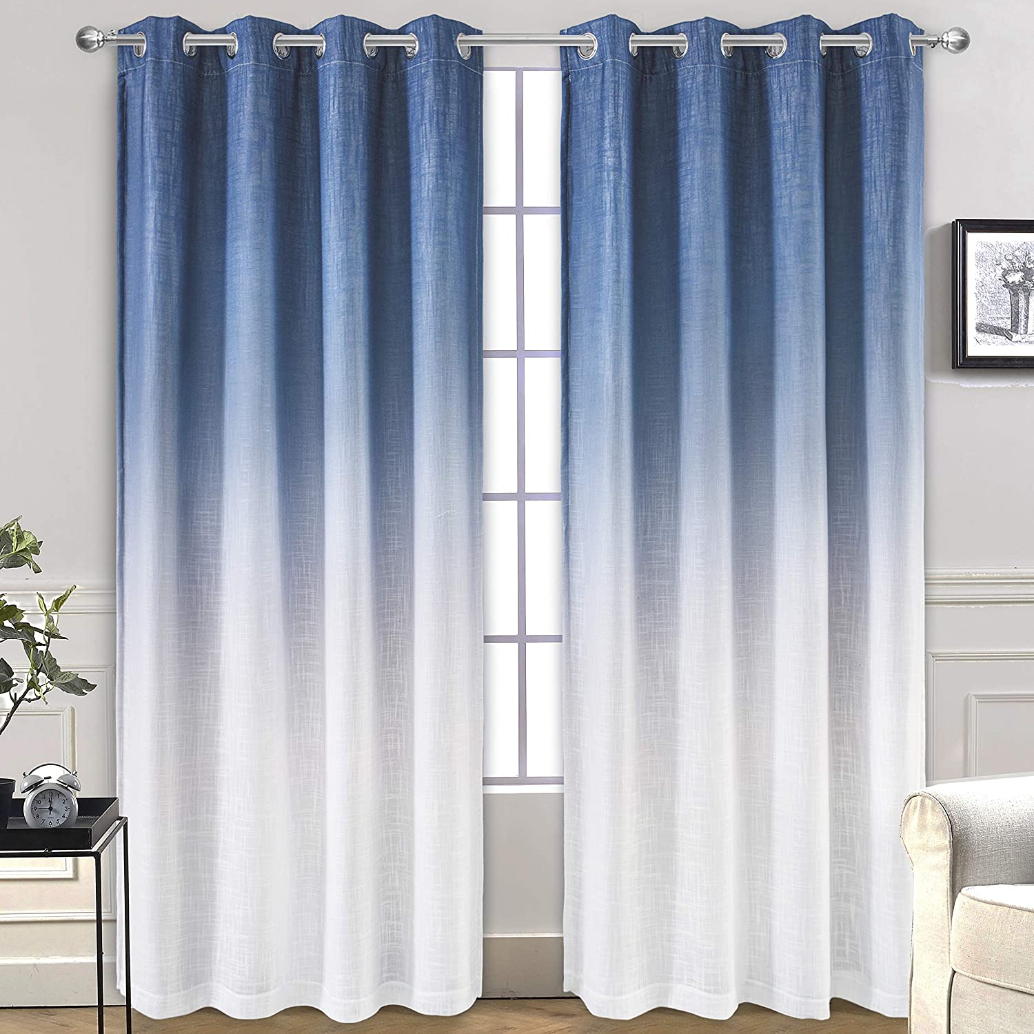 Color 9875 DriftAway Ombre Gradient Color Lined Blackout Thermal Insulated Window ...