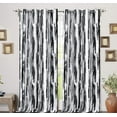 thumbnail image 1 of DriftAway Paint Brush Watercolor Ink Stroke Stripe Pattern Lined Blackout Window Curtain Grommet 2 Panels 84"L x 52"W Espresso Black Gray, 1 of 7