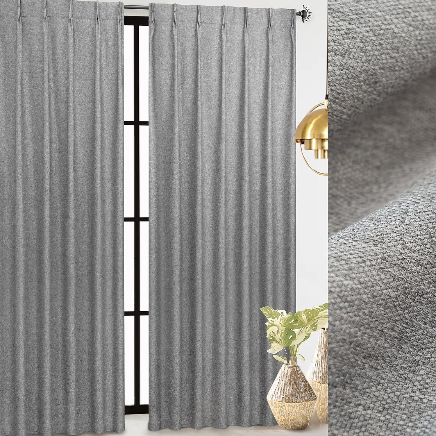 KGORGE Blackout Curtains 108" Long - Geometric Bird & Dandelion Pattern, Thermal Insulating Panels, 52" X 108", Blue (1 Pair)