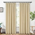 thumbnail image 1 of DriftAway Pinch Pleat Blackout Curtains 84 Inches Long Linen Curtains 2 Panels Set Faux Linen Textured Curtains for Bedroom Living Room Thermal Insulated Privacy Back Tab Window Drapes 30x84 Beige, 1 of 8