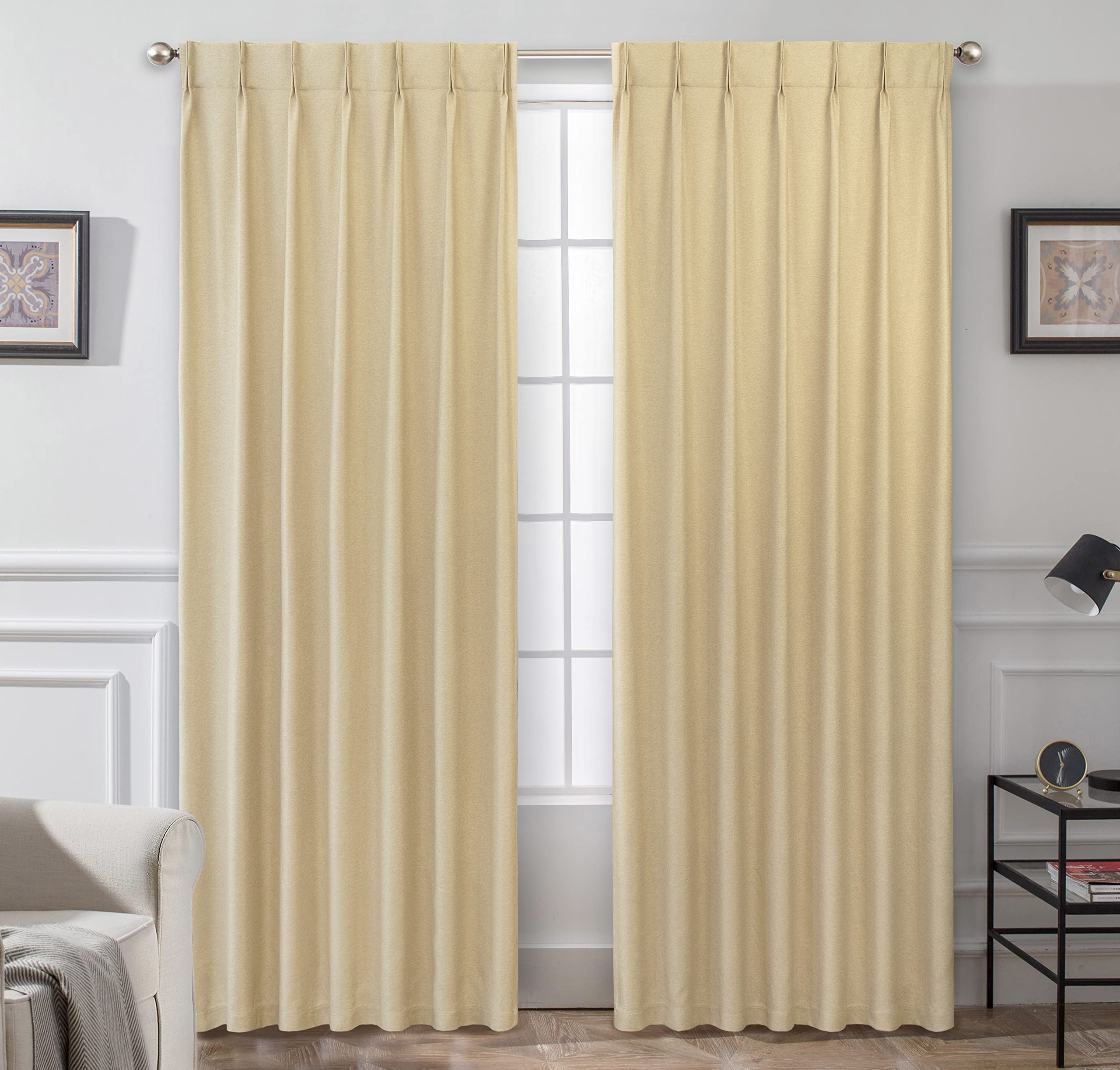 DriftAway Pinch Pleat Blackout Curtains 96 Inches Long 2 Panels Set ...