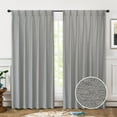 thumbnail image 1 of DriftAway Pinch Pleat Faux Linen Textured Blackout Curtains 52" Width X 84" Length - Gray, 1 of 8