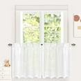 thumbnail image 1 of DriftAway Pinch Pleat Kitchen Curtains Linen Textured Short Linen Drapes for Small Window Bathroom Laundry Room 2 Panels Cafe Curtains Back Tabs Farmhouse Rustic Drapes 30 x 36 Inches Birch White, 1 of 1