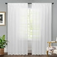 thumbnail image 1 of DriftAway Pinch Pleat Slub Linen Textured White Sheer Curtains 84 Inches Long 2 Panels Light Filtering Privacy Drapes for Living Room Bedroom Window Treatments Back Tab 52" x 96", 1 of 8