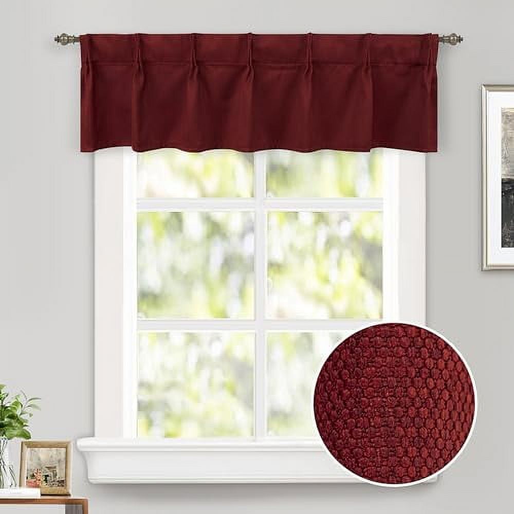 DriftAway Vintage Ruffle White Solid Sheer Curtain, Faux Linen Texture, Tab Top