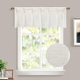 thumbnail image 1 of DriftAway Pinch Pleat Valance for Kitchen Window Linen Blend Solid Light Linen Valance for Living Room 16 Inch Room Darkening Farmhouse Window Treatment Back Tab 50"x16" Beige, 1 of 9