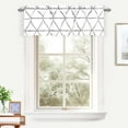 thumbnail image 1 of DriftAway Raymond Geometric Triangle Trellis Pattern Room Darkening Window Curtain Valance Gray White 52"x14"+2"Header, 1 of 8
