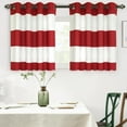 thumbnail image 1 of DriftAway Red Stripe Room Darkening Window Curtains 36 Inch Long Striped Grommet Drapes for Bedroom Living Room Kitchen Thermal Insulated Unlined 2 Panels, 1 of 5