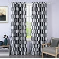 thumbnail image 1 of DriftAway Riley Geo Gray White Curtain 84 Inches Long for Living Room Dining Room Thermal Insulated Window Drapes Grommet Top Blackout Curtain Classic Geometric Pattern 2 Panels, 1 of 8