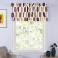 thumbnail image 1 of DriftAway Riley Geo Lined Window Curtain Valance Mid Century Geometric Pattern 2 Layers Rod Pocket, 52" x 18" Plus 2" Cotta, 1 of 7
