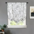 thumbnail image 1 of DriftAway Ryan Sketch Floral Branch Leaves Blackout Lined Tie Up Adjustable Balloon Rod Pocket Curtain for Small Window 31"x47" Black Line, 1 of 6