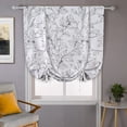 thumbnail image 1 of DriftAway Ryan Sketch Floral Branch Leaves Blackout Lined Tie Up Adjustable Balloon Rod Pocket Curtain for Small Window 39" x 55", Black Line, 1 of 6