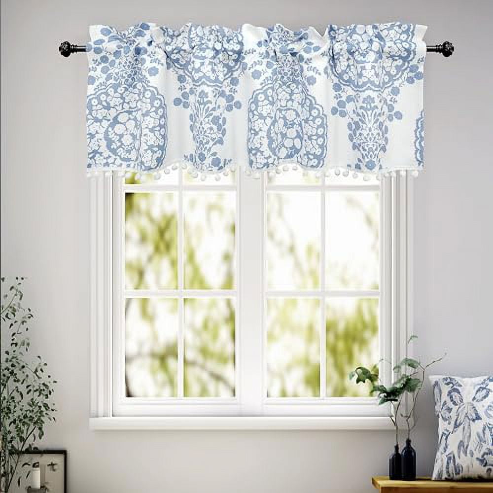 DriftAway Samantha Floral Damask Medallion Pattern Valance for Kitchen