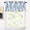 thumbnail image 1 of DriftAway Samantha Floral Damask Medallion Pattern Valance Single Rod Pocket, 52" x 24" Plus 2" Header, Dusty Blue, 1 of 7