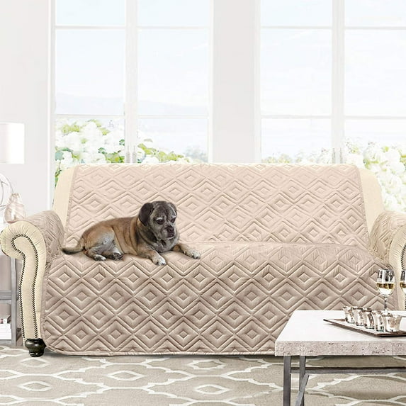 DriftAway Sofa / Loveseat Pet-Friendly Slipcovers Polyester Slipcovers, Beige