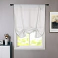 thumbnail image 1 of DriftAway Solid Color Faux Linen Slub Sheer Voile Tie Up Decorative Adjustable Balloon Rod Pocket Window Curtains for Small Window 25" x 47" White, 1 of 5