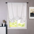 thumbnail image 1 of DriftAway Solid Color Faux Linen Slub Sheer Voile Tie Up Decorative Adjustable Balloon Rod Pocket Window Curtains for Small Window 31"Wx47"L White, 1 of 7