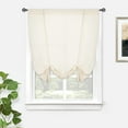 thumbnail image 1 of DriftAway Solid Color Linen Sheer Voile Tie Up Decorative Linen Textured Curtains Adjustable Balloon Curtains Rod Pocket Roman Curtains for Small Windows 25 Inch by 47 Inch Beige, 1 of 8