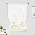 thumbnail image 1 of DriftAway Solid Linen Blend Sheer Voile Tie Up Decorative Adjustable Balloon Rod Pocket Curtains for Small Window Single 47"L x 31"W Light Linen, 1 of 7