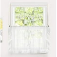 thumbnail image 1 of DriftAway Sophie Sheer Ruffle Edge Kitchen Tier Rod Pocket 30" x 36" Plus 2" Header Off White 2 Piece, 1 of 5