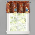thumbnail image 1 of DriftAway Sylvia Floral Botanical Herbs Watercolor Printed Pattern Lined Blackout Thermal Insulated Window Curtain Valance Rod Pocket Single 52" x 18" Plus 2" Header, Rust, 1 of 6