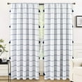 thumbnail image 1 of DriftAway Tassel Stripe Printed Boho Blackout Thermal Insulated Window Curtain Rod Pocket 2 Layers 2 Panels, 52" x 84" Navy Blue, 1 of 8