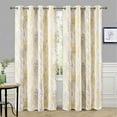 thumbnail image 1 of DriftAway Tree Branch Botanical Pattern Painting Blackout Room Darkening Thermal Insulated Grommet Lined Window Curtains 2 Panels 2 Layers, 52" x 84" Yellow, 1 of 6