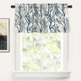thumbnail image 1 of DriftAway Tree Branch Linen Blend Abstract Ink Printing Lined Thermal Insulated Window Curtain Valance Rod Pocket, 52" x 24" Plus 2" Header, Blue, 1 of 8