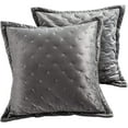 thumbnail image 1 of DriftAway Velvet Throw Pillow Sham Cushion Cover for Bed Sofa or Bench 2 Pieces 26"L x 26"W Silver Gray, 1 of 5