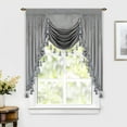 thumbnail image 1 of DriftAway Velvet Waterfall Draped Curtain Valance for Living Room Boho Super Soft Home Decoration with Handmade Tassels for Kitchen Single Window Drape for Bedroom W39XL48 Inches Silver Gray, 1 of 8