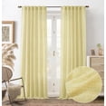 thumbnail image 1 of DriftAway Yellow Linen Curtains 96 Inches Long for Living Room Thick Semi Sheer 2 Panels Farmhouse 3 Inch Rod Pocket Back Tab Boho Rustic Light Filtering Window Drapes for Bedroom Privacy Assured, 1 of 8