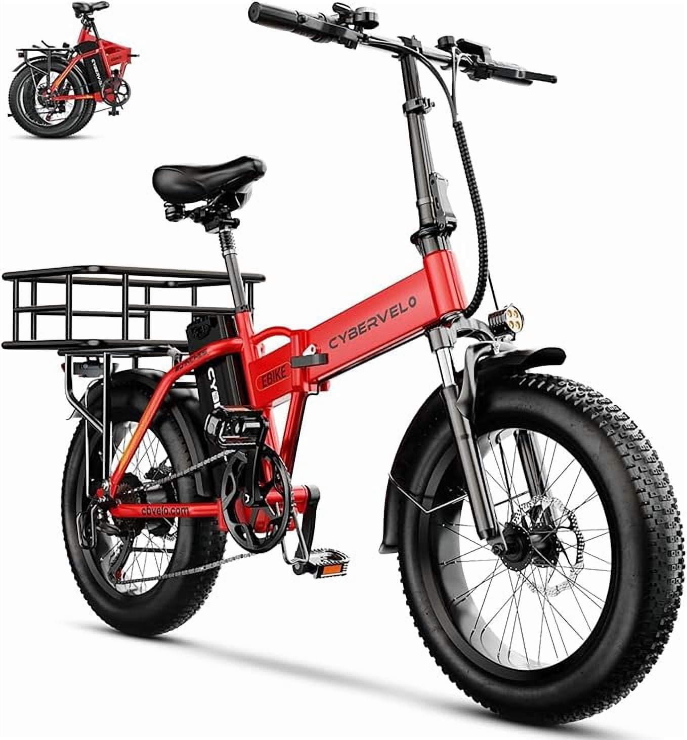 DriftGod Folding Electric Bike, 48V 50AH Removable Battery,Long range Up to 200 Miles, 20" Anti-Slip Fat Tire All Terrain Adult Commute Ebike