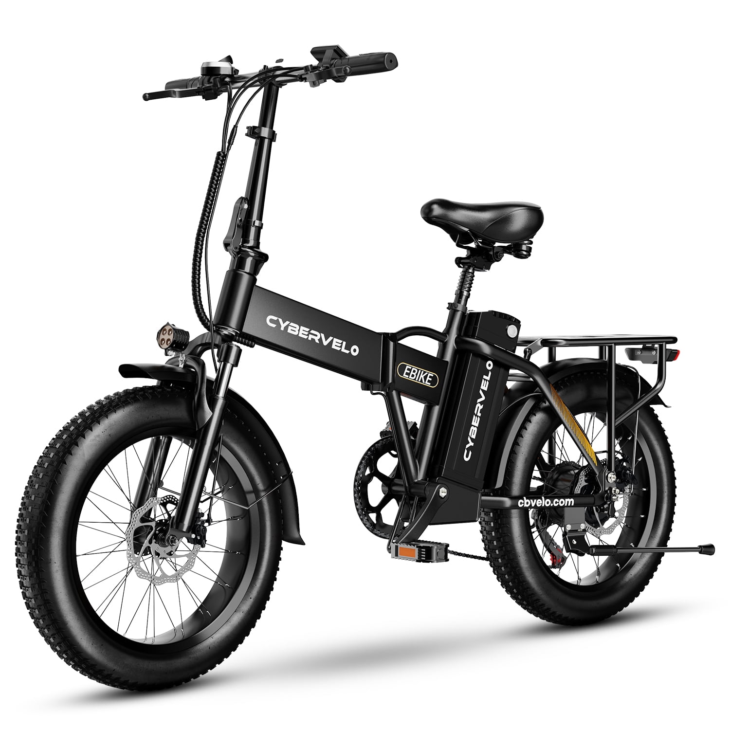 DriftGod Folding Electric Bike, 48V 50AH Removable Battery,Long range Up to 200 Miles, 20" Anti-Slip Fat Tire All Terrain Adult Commute Ebike