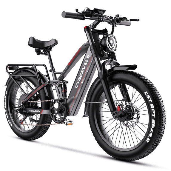 DriftGod for Adults, Long range 120Miles Mountain Bike, 26"Fat Tire with 60V 50AH Battery Full Suspension Cruiser Bike