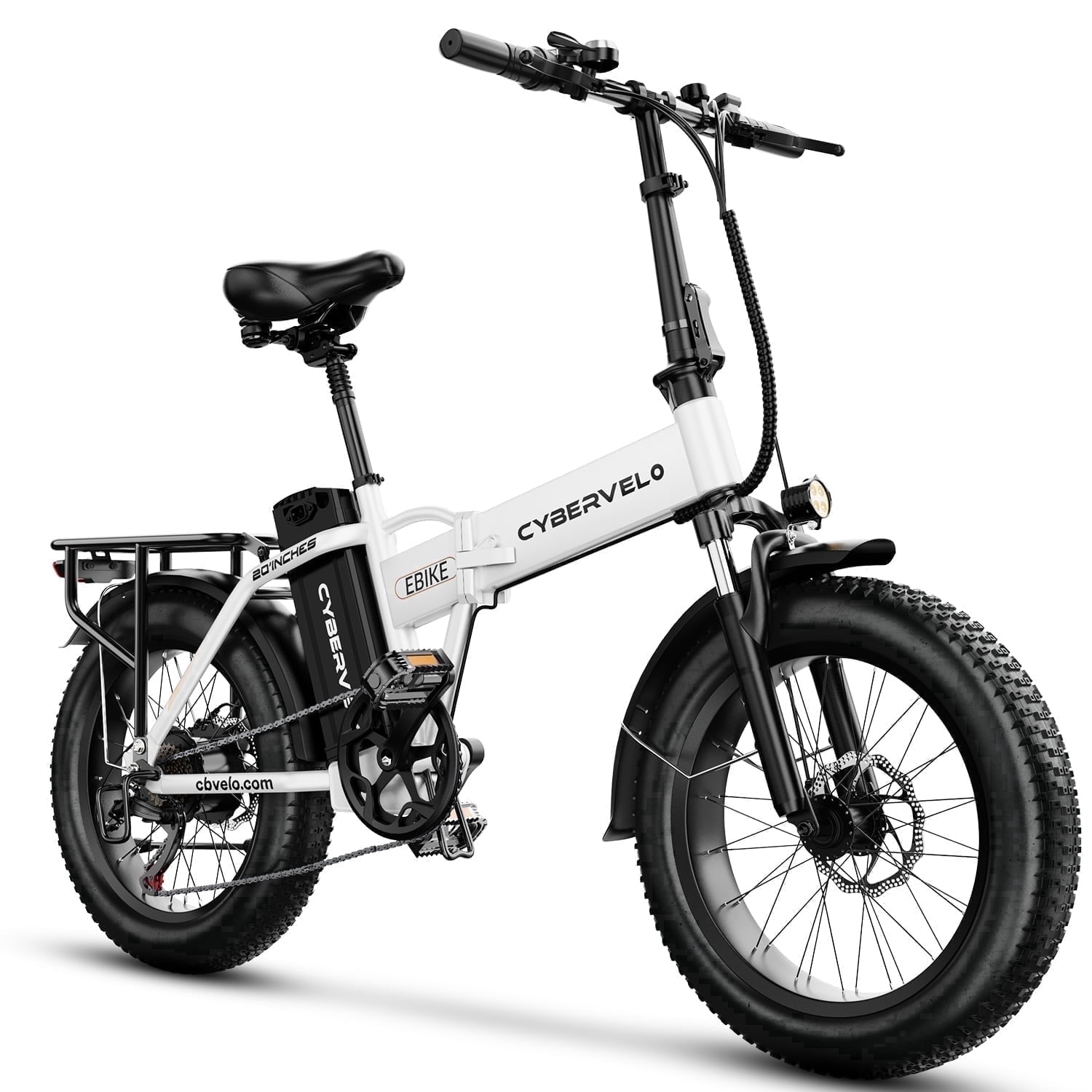 DriftGod Folding Electric Bike, 48V 50AH Removable Battery,Long range Up to 200 Miles, 20" Anti-Slip Fat Tire All Terrain Adult Commute Ebike